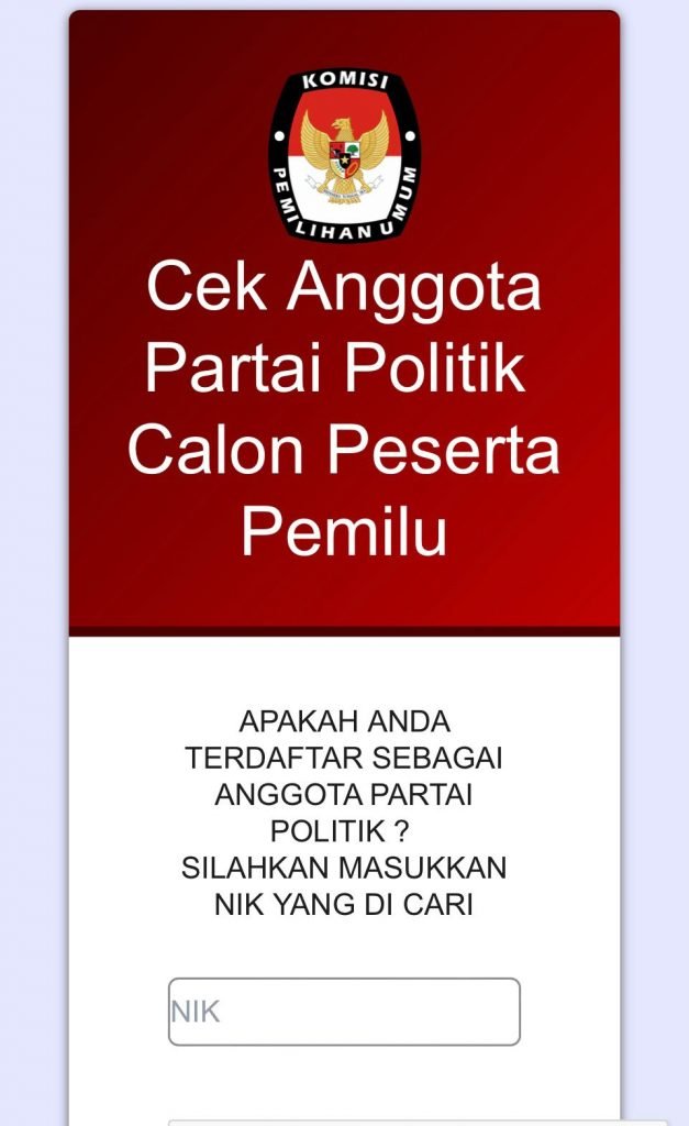 Ada Apa Situs KPU? Kadis Kominfo Kukar Tercatat Sebagai Anggota Parpol