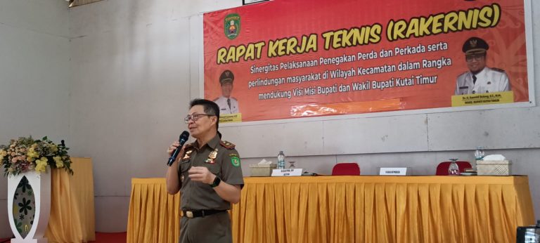 Satpol PP Kutim Gelar Rakernis, Poniso Suryo Berharap Bisa Meningkatkan Sinergitas dengan Kecamatan